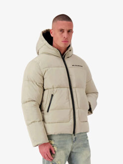 Black Bananas Heren winterjas block puffer - maat L Beige