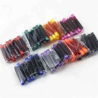 Black / Blue 30/10/80/ Pieces color Black Fountain Pen Ink Cartridges 3.4mm metal fountain pen INK refills