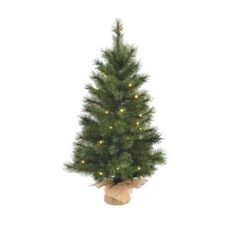 Black Box led kunstkerstboompje met jute lawson fir - 60x40 groen