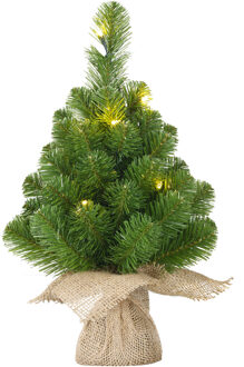 Black Box Mini kunst kerstboom - 30 cm - met 10 LED lampjes - warm wit - kunstboom