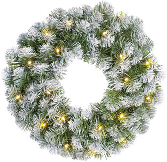 Black Box Trees - Norton krans frosted, groen LED -  d45cm