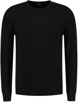 Black Cashmere Blend Sweater Fedeli , Black , Heren - 3XL