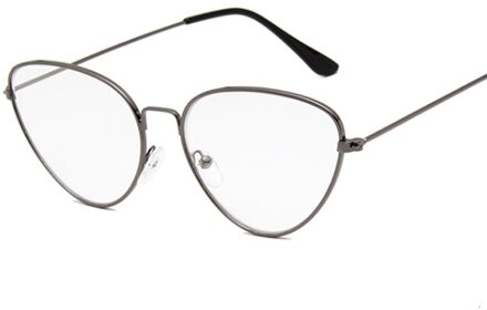 Black Cateye Glazen Frame Vrouwelijke Vintage Brand Optische Brillen Vrouwen Retro Cat Eye Metal Eyewear Clear Lens geweer