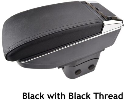 Black Center Console Opbergdoos Lederen Dual Layer Armsteun Armsteun Ondersteuning Voor Chevrolet Cruze zwart draad