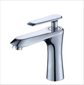 Black Chrome Water Wastafelmengkraan Warme En Koude Kraan Badkamer Douche Sink Enkel Handvat Gat Tap Messing Base Keuken Accessoires Baoshijie(chroom)