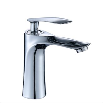 Black Chrome Water Wastafelmengkraan Warme En Koude Kraan Badkamer Douche Sink Enkel Handvat Gat Tap Messing Base Keuken Accessoires Fengye(chroom)