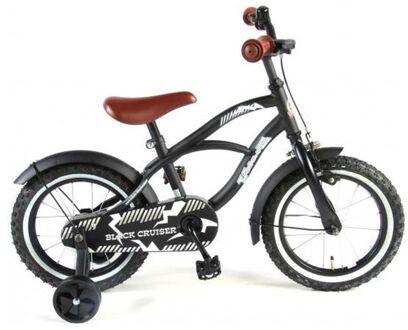 Black Cruiser Kinderfiets - Jongens - 14 inch - Zwart - 95% afgemonteerd