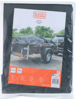 Black & Decker Afdekzeil/dekzeil aanhangers - waterdicht -2x3m - zwart