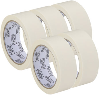 Black & Decker Afplaktape/schilderstape - 5x - wit - 36mm x 25m - voor binnen/buiten
