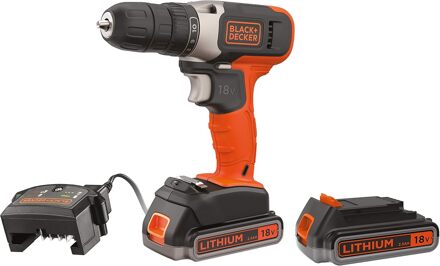 Black & Decker BCD001E2K Accuboormachine | 18V | Inclusief 2x2,5Ah accu en lader | In koffer - BCD001E2K-QW