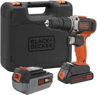 Black & Decker BCD003MEM2K Accuboormachine | 18V | 2.0Ah Accu + 4.0Ah Accu + Lader | In koffer - BCD003MEM2K-QW