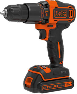 Black & Decker BDCHD18KB-QW Accuboormachine - met klopfunctie - 18V - incl. lader, 2 accu's en koffer