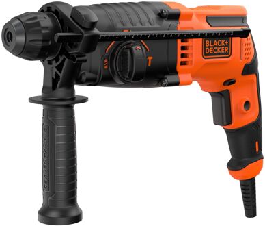 Black & Decker BEHS01 650W 1.4J SDS+ Boorhamer | Zijhandgreep | Dieptestop | 6mm en 8mm betonboor | Boorkopadapter - BEHS01-QS