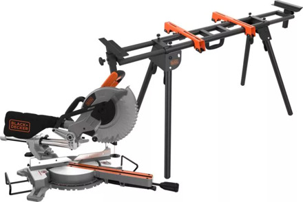 Black & Decker BES700 1600W 216mm Afkort- en verstekzaag | 1x Zaagblad 48T + Onderstel BEZ100-XJ