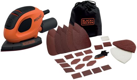Black & Decker BEW230BCA 55W Mouse schuurmachine | 10 accessoires | Softbag - BEW230BCA-QS