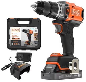 Black & Decker BLD683D1XK Accu Schroef-/Klopboormachine | 18 V | BL | 1x 2.0Ah Accu + Lader | In Koffer - BLD683D1XK-QW
