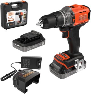 Black & Decker Schroefklop machine/koffer +2x2.0ah Schroefboor