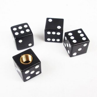 Black Dice Ventieldopjes Zwart Bandventieldop Steel Caps Auto Kofferbak Fiets Fiets Velgen Accessoires 4Pcs