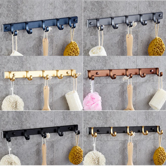 Black Gold Blue Robe Hooks Bathroom For Towels Key Bag Hat Clothes Coat Wall Mounted Door Hanger Decorative Hang Rack Aluminum