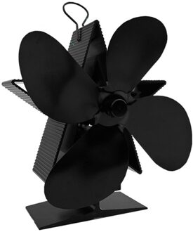 Black Haard 4 Blades Warmte Aangedreven Kachel Fan Log Hout Brander Rustig Thuis Haard Ventilator Efficiënte Warmteverdeling zwart Fan