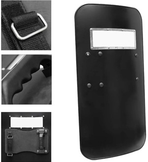 Black Handheld PC Plastic Tactical Anti-Riot Shield Self Protection Security Anti-Riot Shield Self Defence Tool Defense Protect