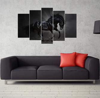 Black Horse 5 Piece Mdf Table