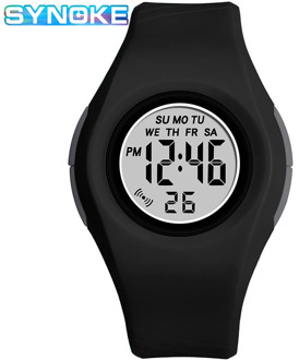 Black Kids Watches Boys SYNOKE Brand Student Watch 50M Waterproof Silicone Digital Clock Sports Multifunction Children Watches