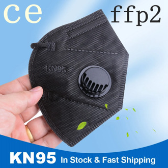 Black KN95 Mask Mouth Caps FFP2 Masks PM2.5 Face Mask Cotton Mouth Masks Valved KN95 Dust Protective 5 Layer Face Mascarillas