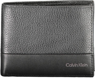 Black Leather Wallet Calvin Klein , Zwart , Heren - ONE Size