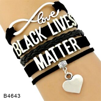 "Black Live Kwestie" Probleem, Ik Kan Niet Ademen, Geen Meer, Dit Stop Nu, de Hand Geweven Dames Hartvormige Armband Mannen Armband stijl 5