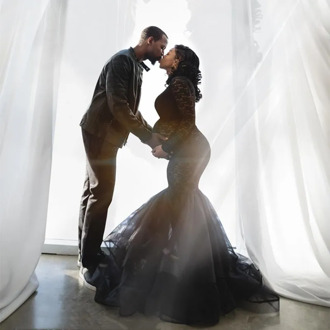 Black Maternity Long Tulle Dress For Photography See through Lace Long Sleeve Pregnancy Tutu Photo Shoot Maxi Gown