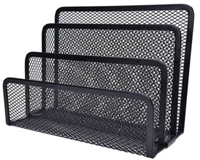Black Mesh Brief Papier Bestand Opbergrek Houder Lade Organisator Desktop Kantoor P15