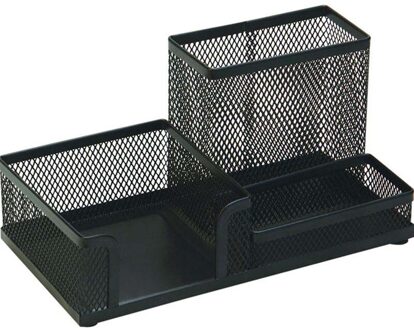Black Mesh Bureau Organisator Kantoorbenodigdheden Caddy Combinatie Pen Kaarthouder Organizer Box Case Opslag Y9L7