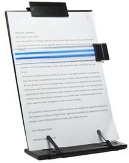 Black Metal Desktop Document Boek Houder met 7 Verstelbare Posities (metalen; document stand)