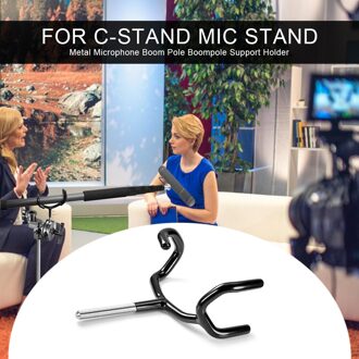 Black Metal Microfoon Boompole Boom Pole Ondersteuning Opname Beugel Zwart Professionele Houder Voor C-Stand Mic Stand