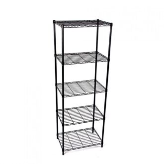 Black Metal Plank Met 5 Staven Baldas 155X35X54Cm 7 Huis