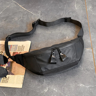 Black Oxford Men's Waist Packs High Quality Double Zipper Waist Bags Chest Pack Male 2020 New Retro Boy's Belt Bag Dropshipping