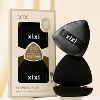 Black Pineapple Triangle Powder Puff - 2pcs #Powder Puff - 2pcs Set