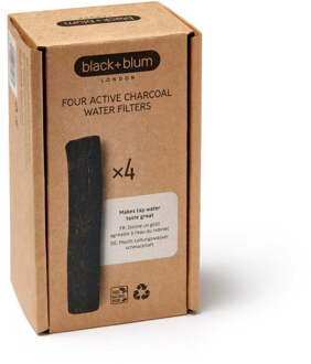 Black+Blum Active Charcoal Water Filter x 4 Zwart