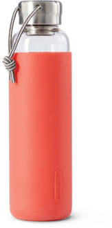 Black+Blum Glazen Waterfles - Waterfles glas - 0.6Ltr - Koraalrood