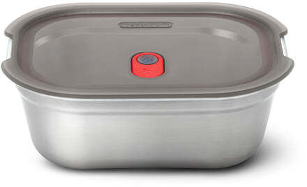 Black+Blum RVS-voedseldoos Groot - Maaltijdvoorbereiding - Grijs/Rood Zilver