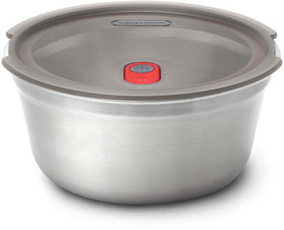 Black+Blum RVS-voedselkom groot - voor maaltijdvoorbereiding - Ø 170 mm - H 81 mm - Grijs/Rood Zilver