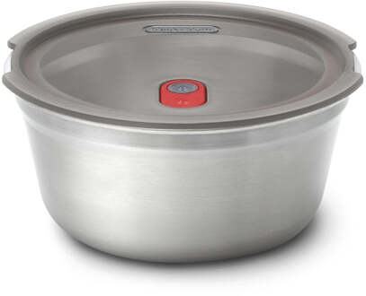Black+Blum Stalen Voerbak Groot - Maaltijdvoorbereiding - Ø170mm - H 81mm - Grijs/Rood