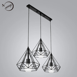 Black retro industrial iron 3 heads pendant lights E27 LED can design own lamps for kitchen living room bedroom aisle restaurant