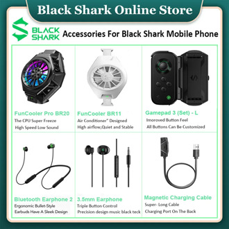 Black Shark FunCooler Pro BR20 FunCooler BR11 Gamepad 3 (Set) - L Bluetooth Earphone 2 3.5mm Earphone Magnetic Charging Cable