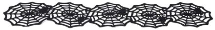 Black Spider Web Haard Mantel Sjaal Mantel Tafelkleed Halloween Party Decoratie