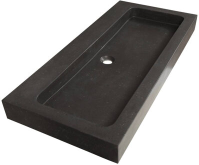 Black Spirit meubelwastafel 100cm 1 wasbak 0 kraangaten natuursteen zwart