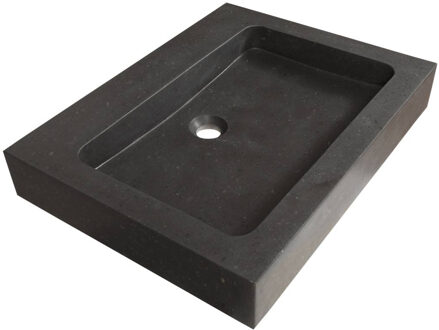 Black Spirit meubelwastafel 60cm 1 wasbak 0 kraangaten natuursteen zwart