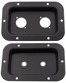 Black Steel Recessed Speakon Jack Plate XLR Connector For Dish Board Stage Loudspeaker DIY 137x90mm 1PC