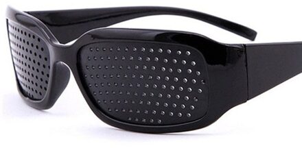 Black Unisex Vision Care Gaatjes Eye Oefening Brillen Gaatjes Bril Gezichtsvermogen Te Verbeteren Plastic